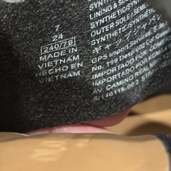 Old Navy black wide strap high wedge heel sandals, size 7 - Picture 11 of 12